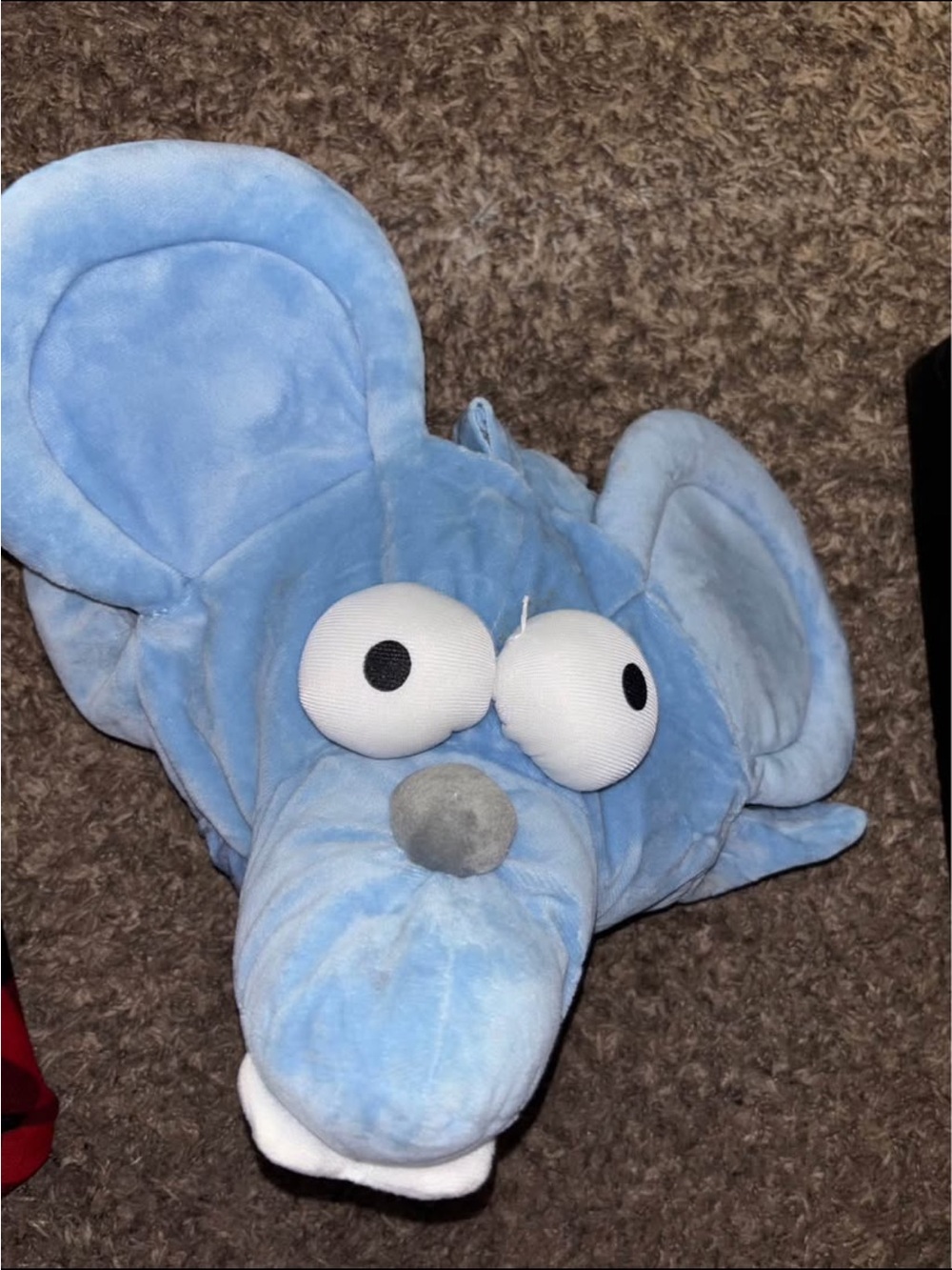 The Simpsons Itchy & Scratchy Plush Hat Costume Cap Universal Studios Blue